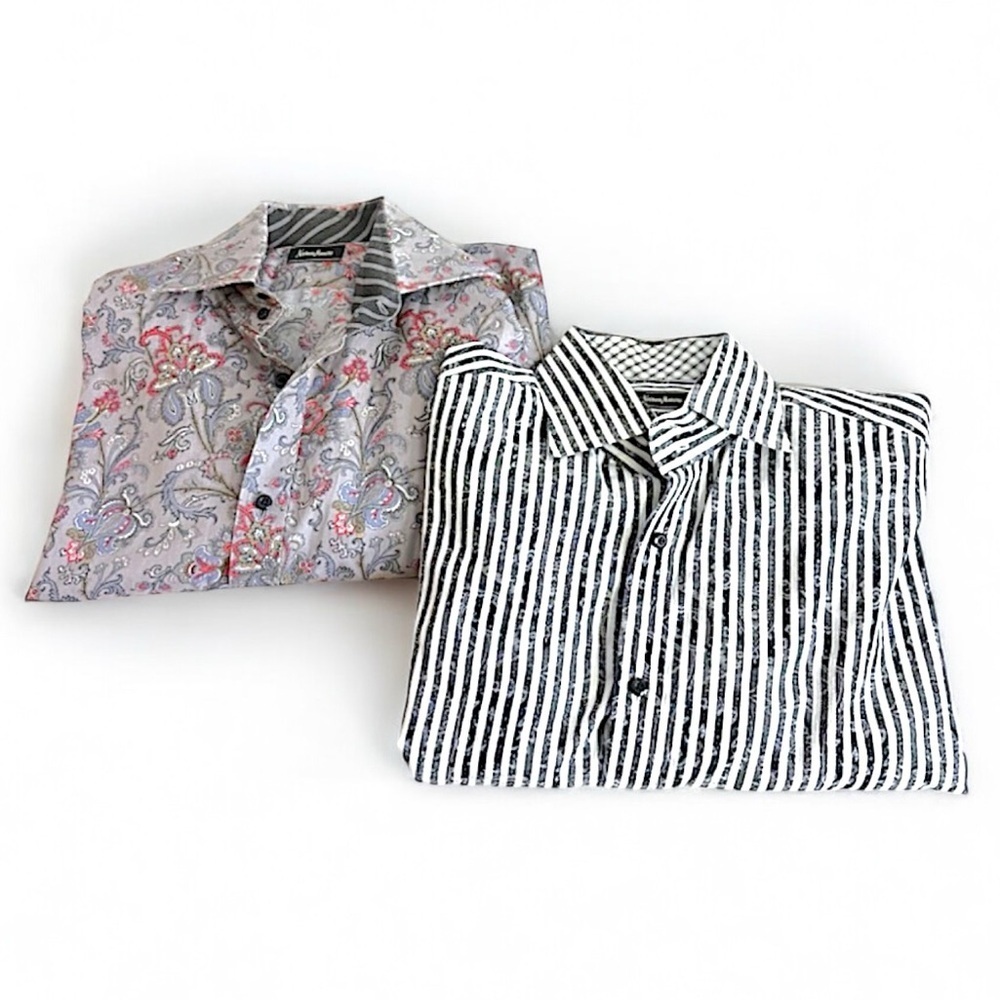 Neiman Marcus Lot Bundle 100% Cotton Button Down Shirt  Size L Made in India